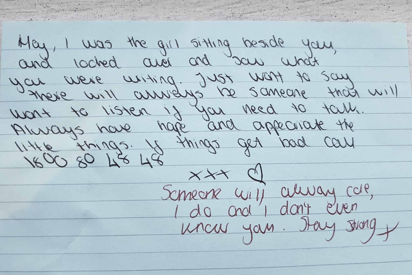 Someone Will Always Care Thank You To Whoever Left This Note For Me In A Dublin Library A Lust For Life Irish Mental Health Charity In Ireland